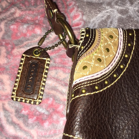 Vintage Leather Coach Patchwork Shoulder Bag RARE - Picture 5 of 16